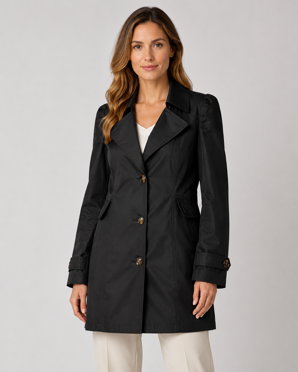 Kacob | Women's Short Single-Breasted Trench Coat