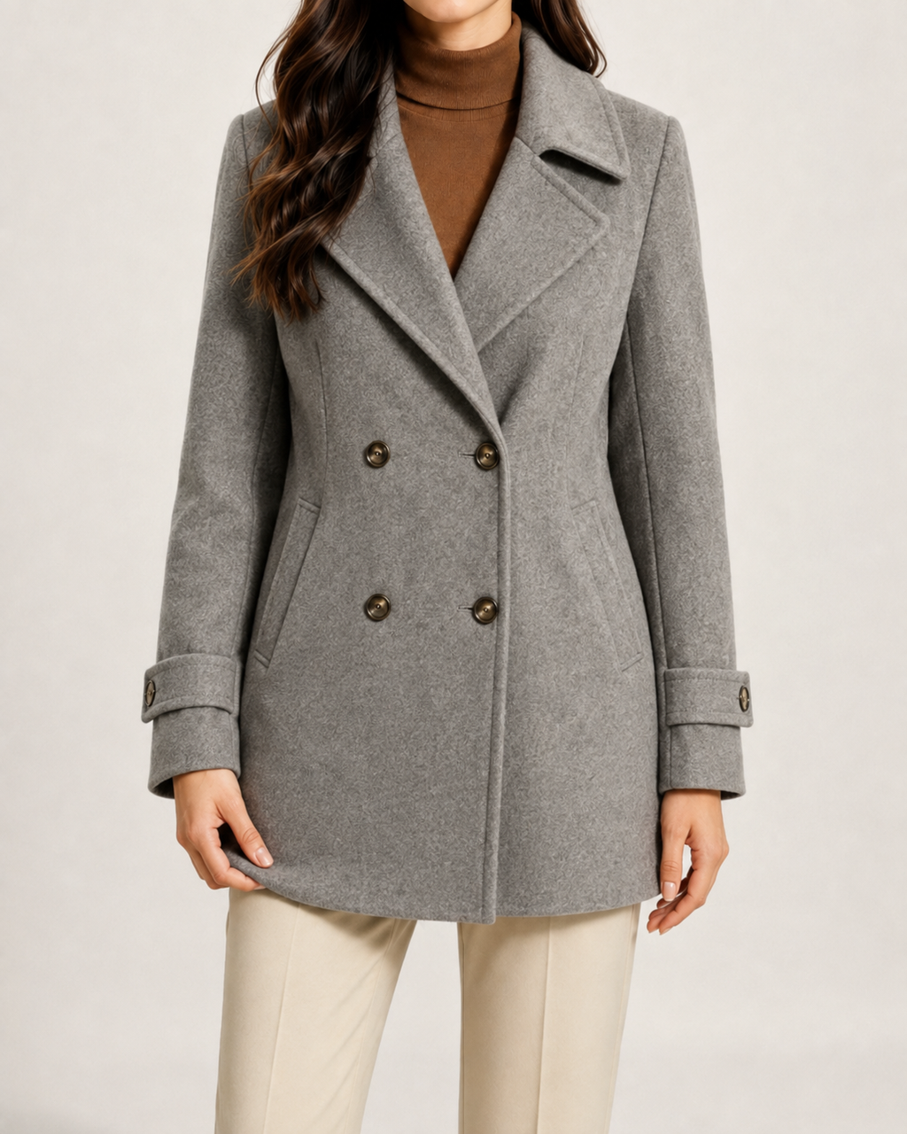 Kacob | Women's Short Tailored Pea Coat
