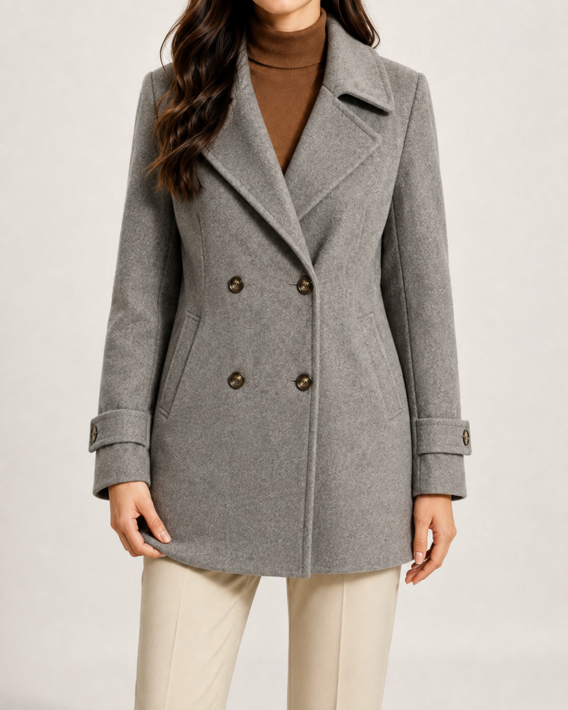 Kacob | Women's Short Tailored Pea Coat