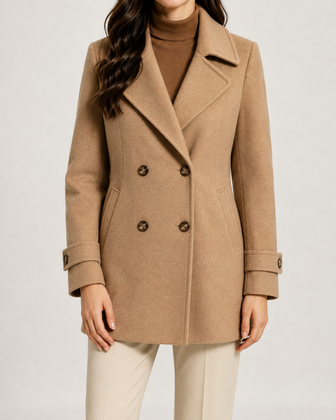 Kacob | Women's Short Tailored Pea Coat