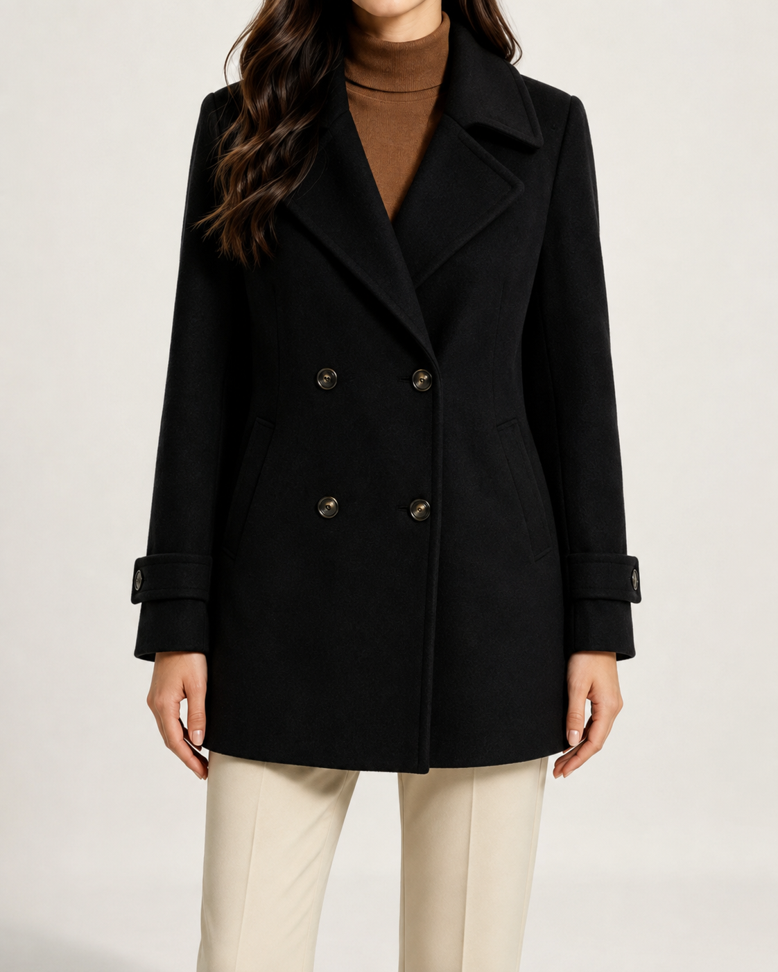 Kacob | Women's Short Tailored Pea Coat