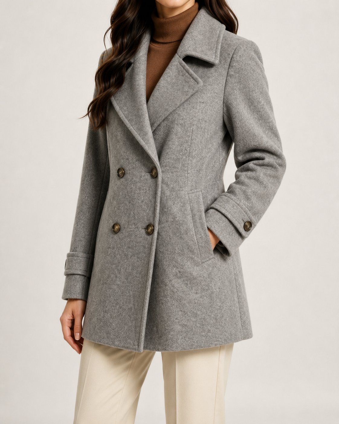 Kacob | Women's Short Tailored Pea Coat
