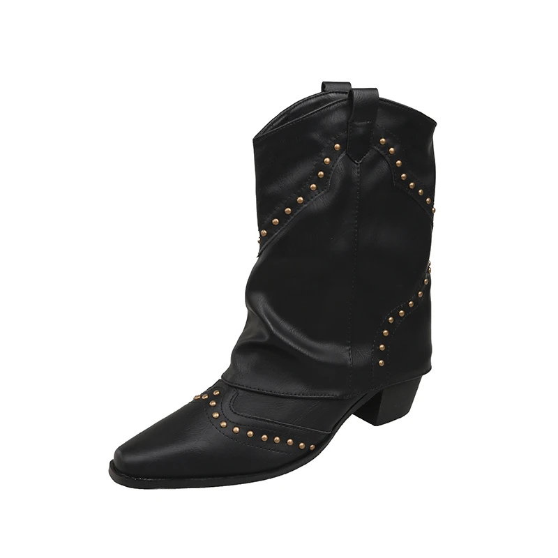 Kacob | Women's Slouch Western Ankle Boots