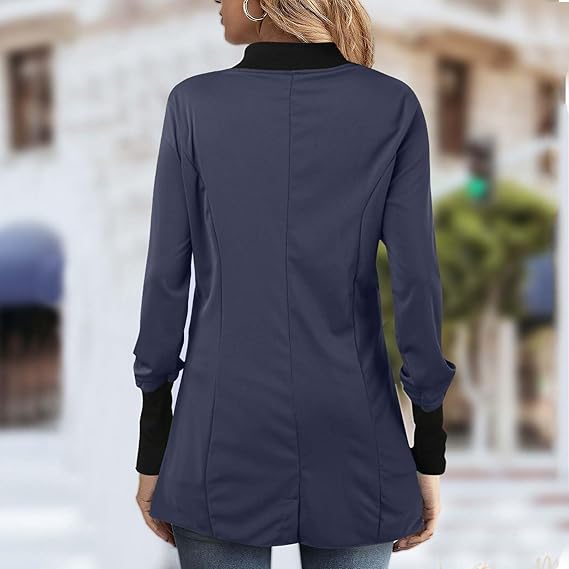 Women's Stand Collar Asymmetric Button Coat