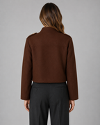 Kacob | Women's Stand Collar Gold Button Jacket
