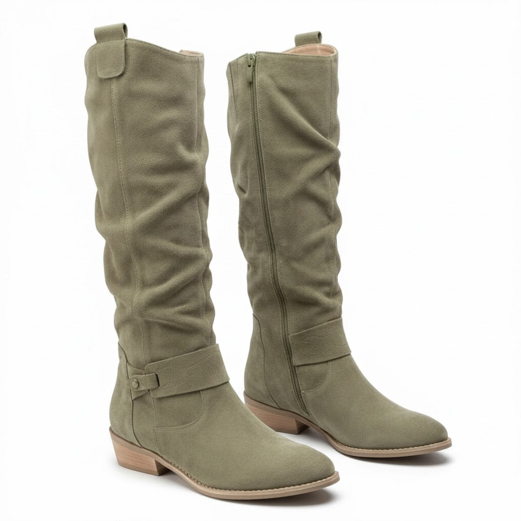 Kacob | Women's Strap Detail Slouch Knee High Boots