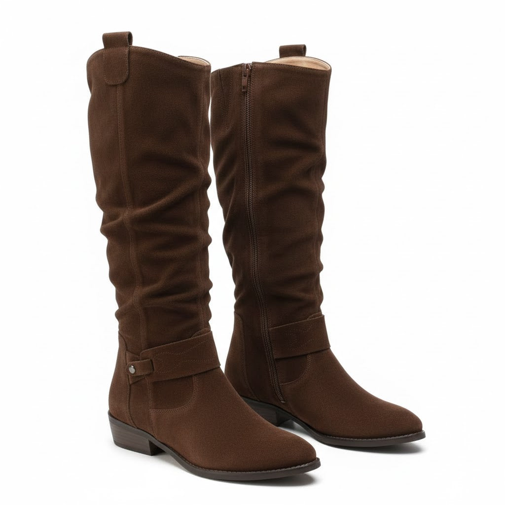 Kacob | Women's Strap Detail Slouch Knee High Boots