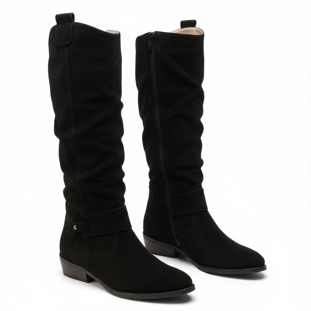 Kacob | Women's Strap Detail Slouch Knee High Boots