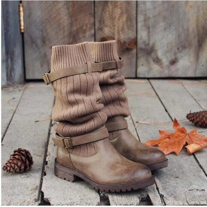 Kacob | Women's Strap Detail Slouch Winter Boots