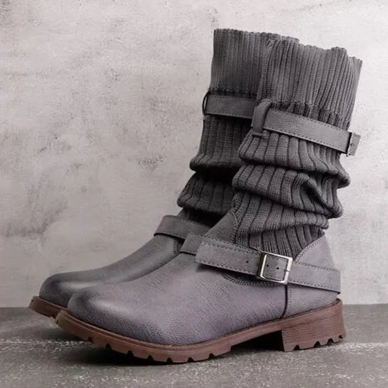 Kacob | Women's Strap Detail Slouch Winter Boots