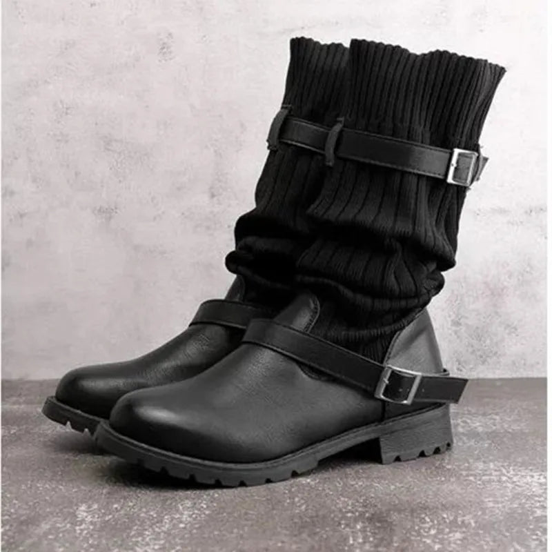 Kacob | Women's Strap Detail Slouch Winter Boots