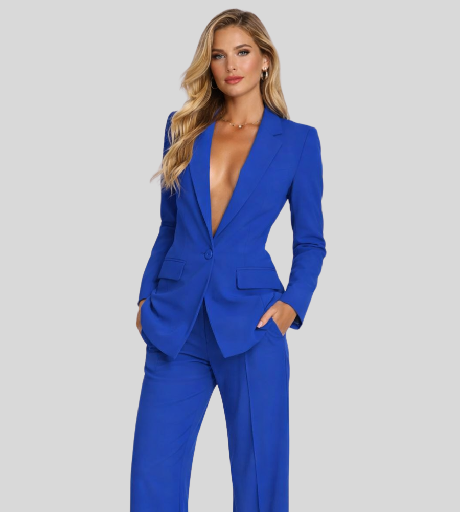 Kacob | Women's Tailored Blazer & Wide Leg Trouser Suit Set