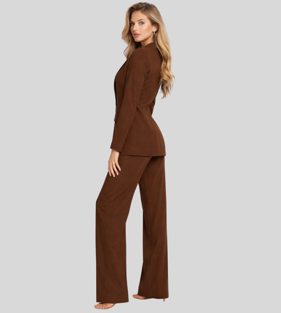 Kacob | Women's Tailored Blazer & Wide Leg Trouser Suit Set