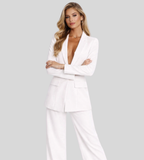 Kacob | Women's Tailored Blazer & Wide Leg Trouser Suit Set