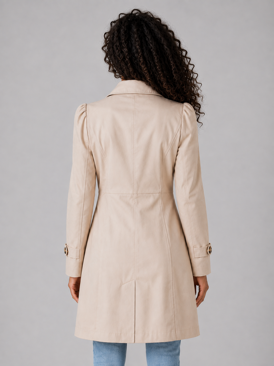 Women's Tailored Single-Breasted Trench Coat