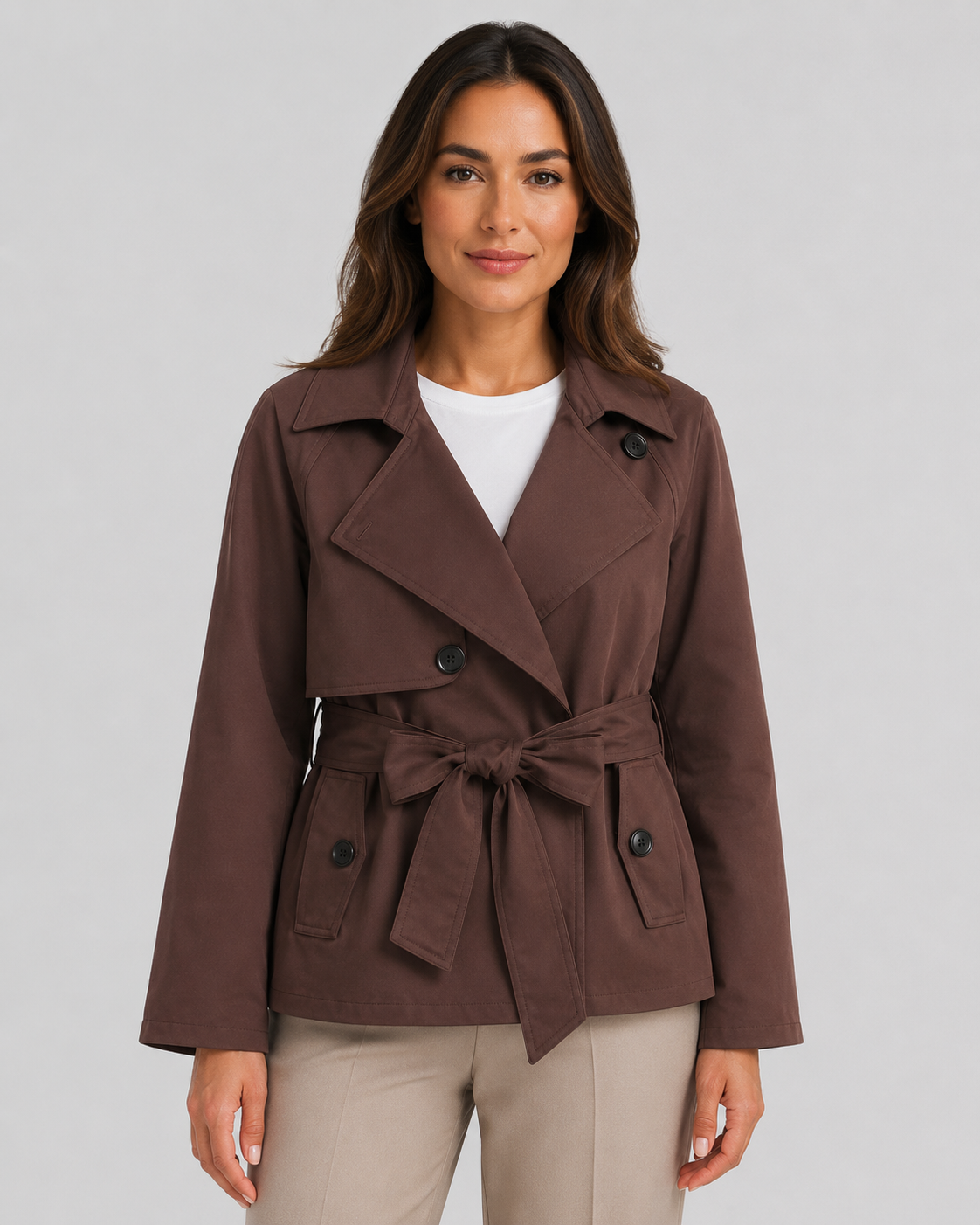 Kacob | Women's Tie Waist Trench Coat