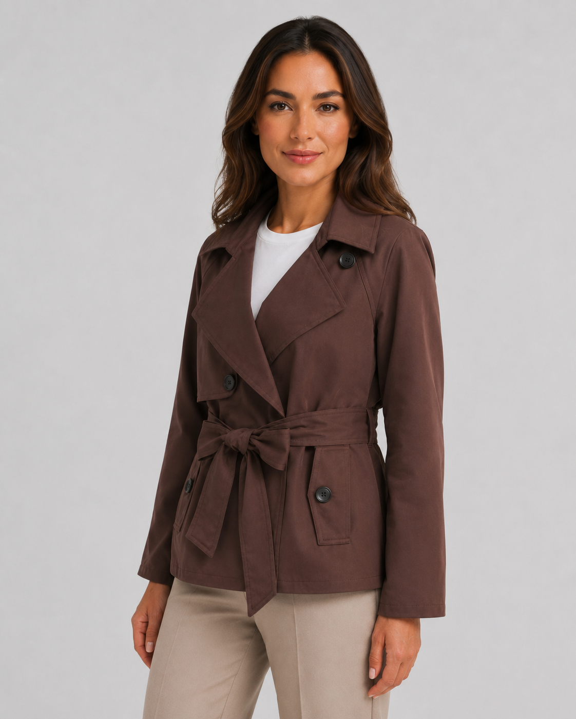 Kacob | Women's Tie Waist Trench Coat