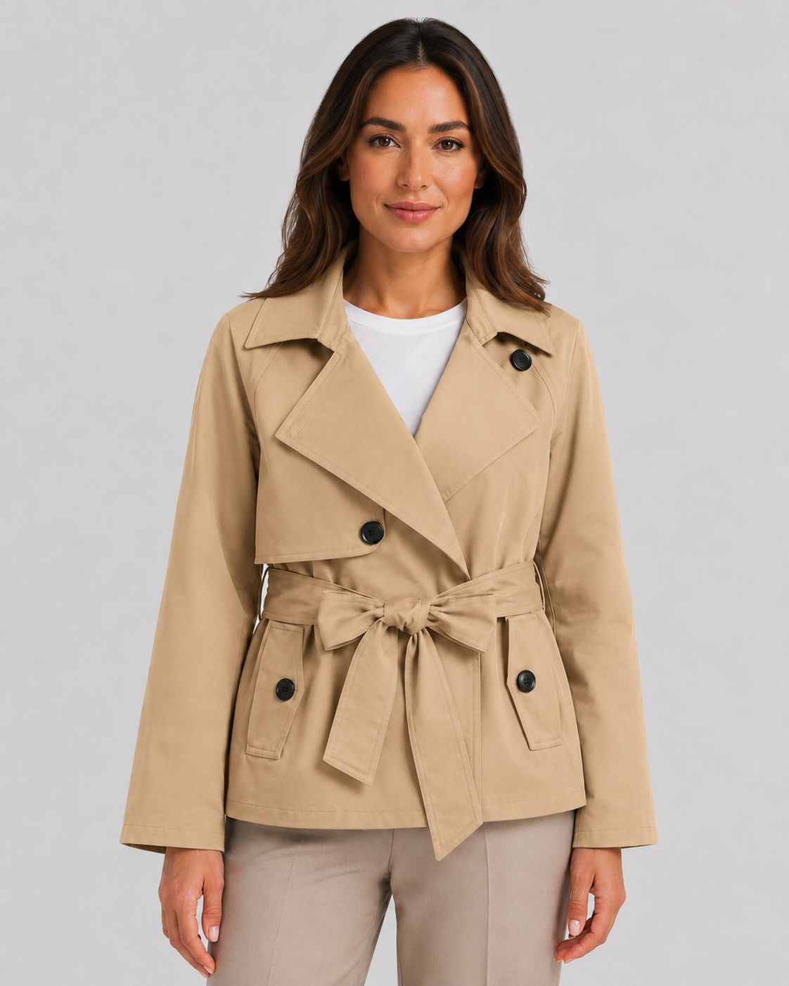 Kacob | Women's Tie Waist Trench Coat