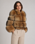 Kacob | Women's Tiered Faux Fur Cropped Jacket