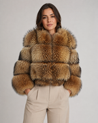 Kacob | Women's Tiered Faux Fur Cropped Jacket