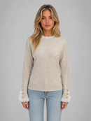 Kacob | Women's Trim Detail Crew Neck Knitted Jumper