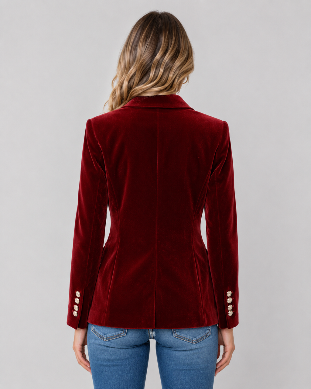 Kacob | Women's Velvet Single Button Blazer