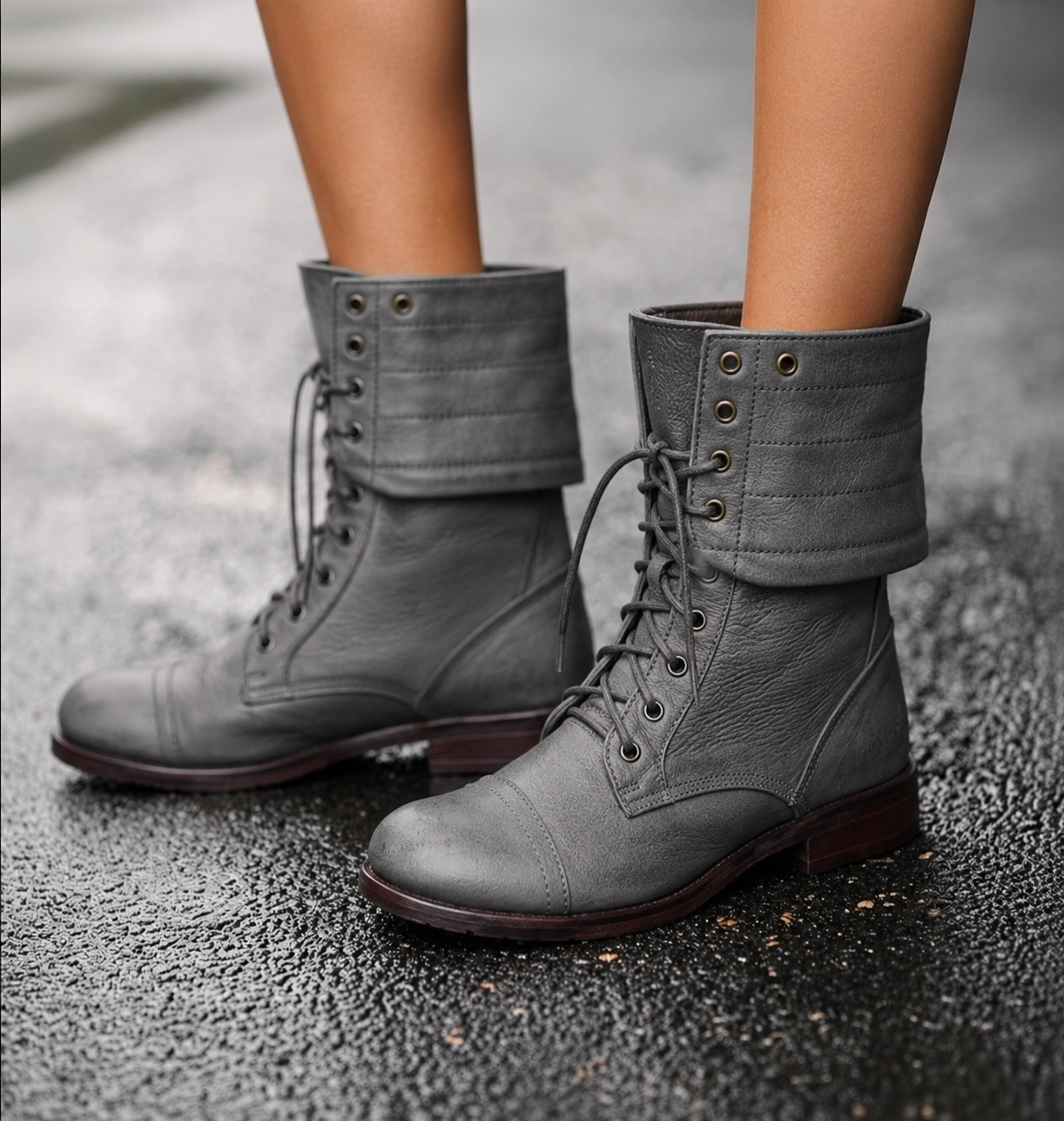 Kacob | Women's Vintage Lace-Up Boots