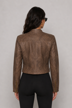 Kacob | Women's Vintage Wash Biker Jacket