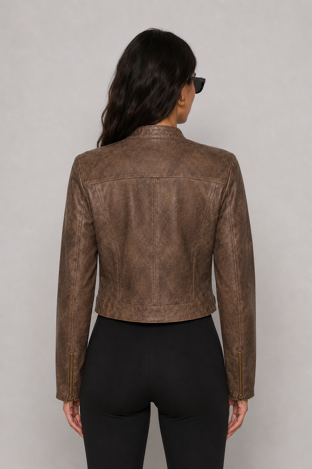 Kacob | Women's Vintage Wash Biker Jacket