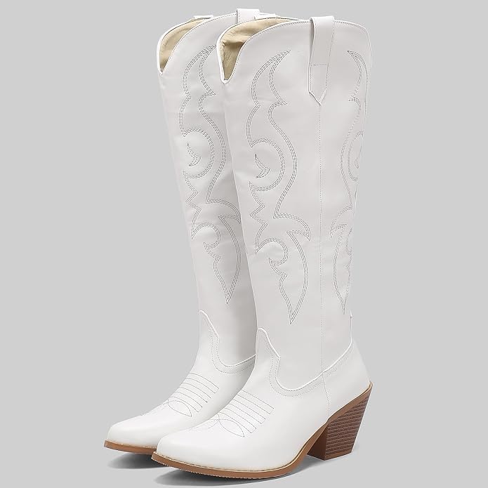 Kacob | Women's Western Pointed Toe Calf Boots