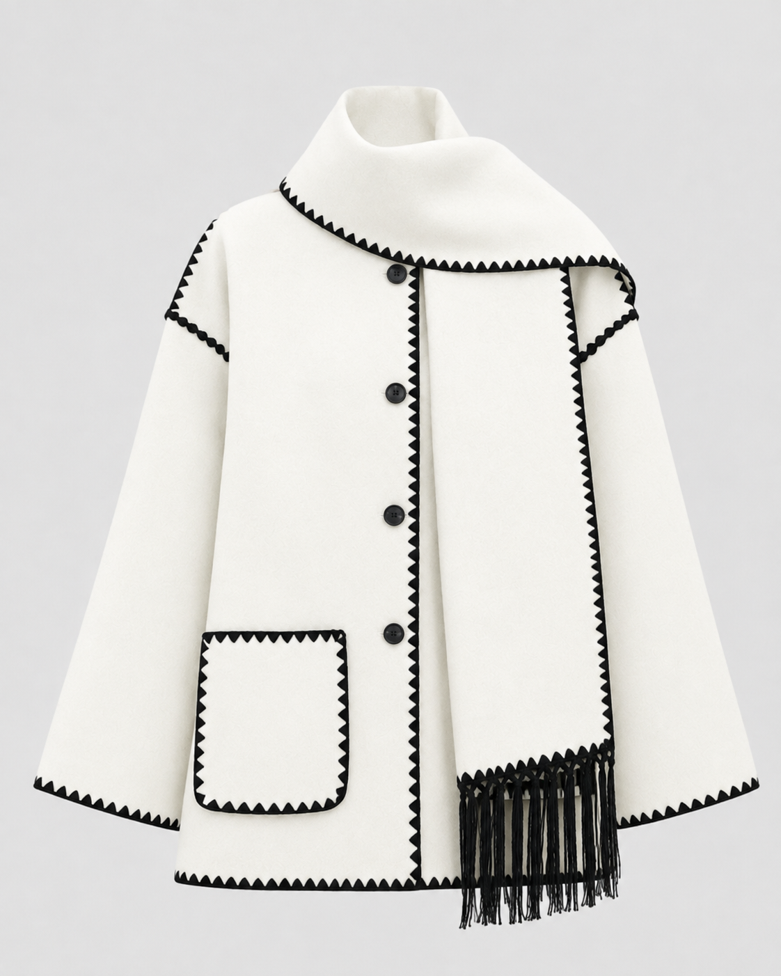 Kacob | Women's Whipstitch Scarf Coat