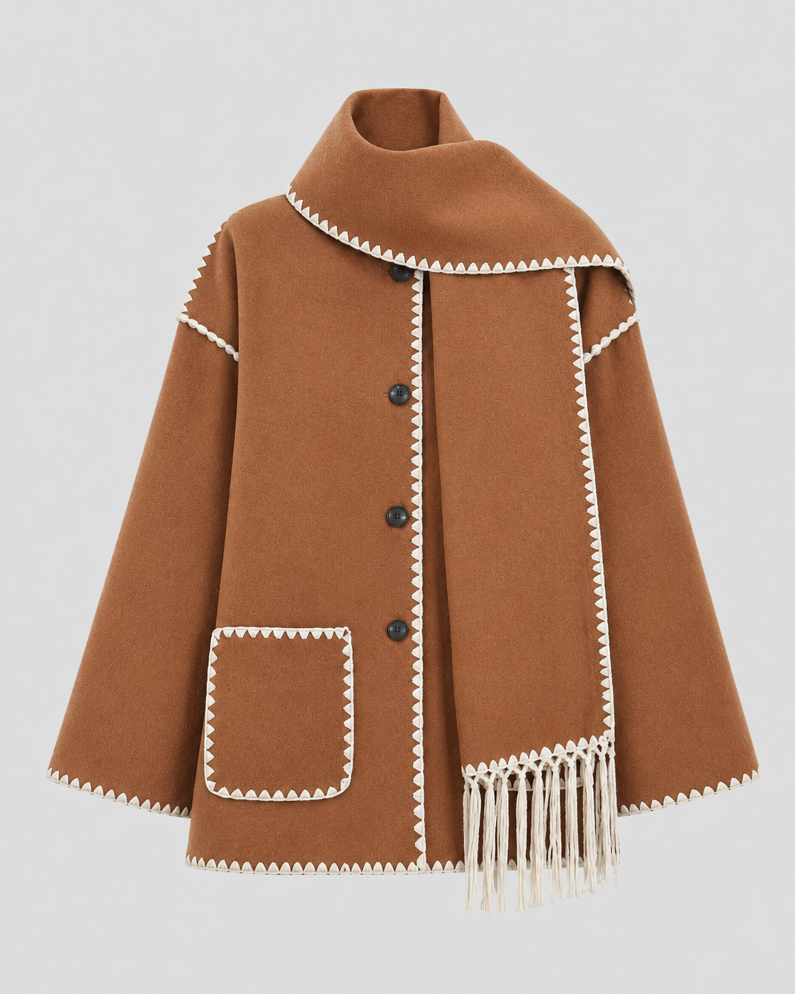 Kacob | Women's Whipstitch Scarf Coat