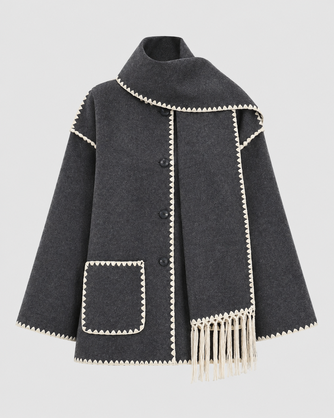 Kacob | Women's Whipstitch Scarf Coat