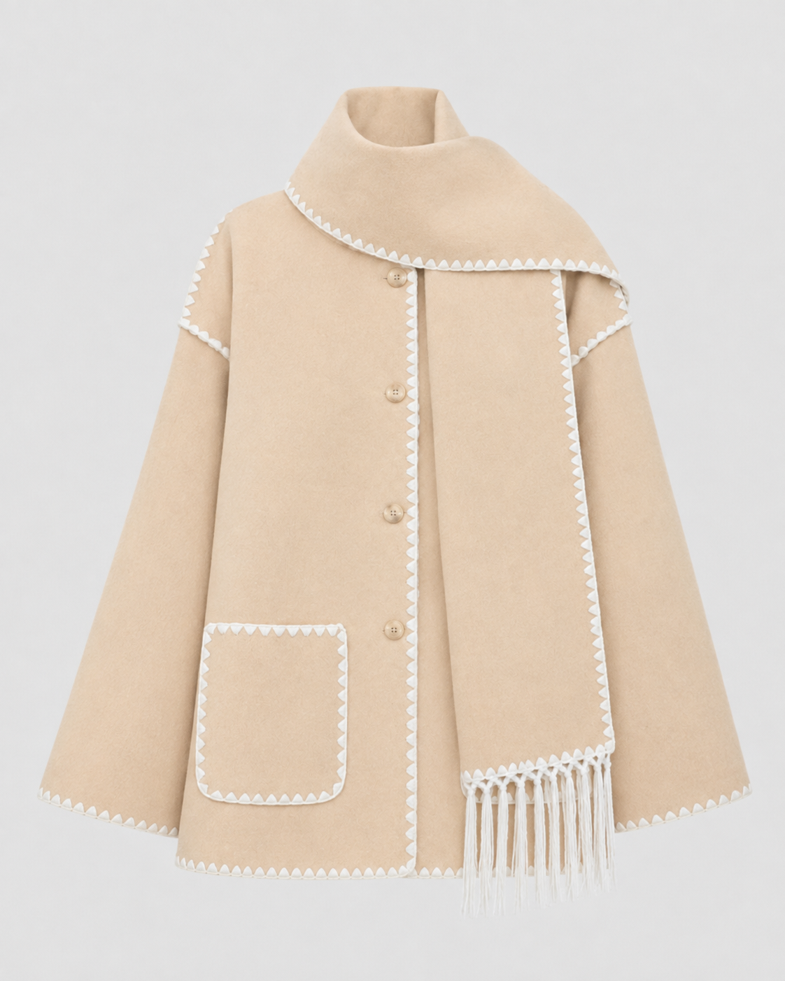 Kacob | Women's Whipstitch Scarf Coat