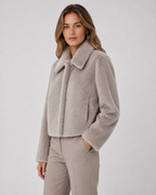 Kacob | Women's Wide Collar Faux Fur Jacket