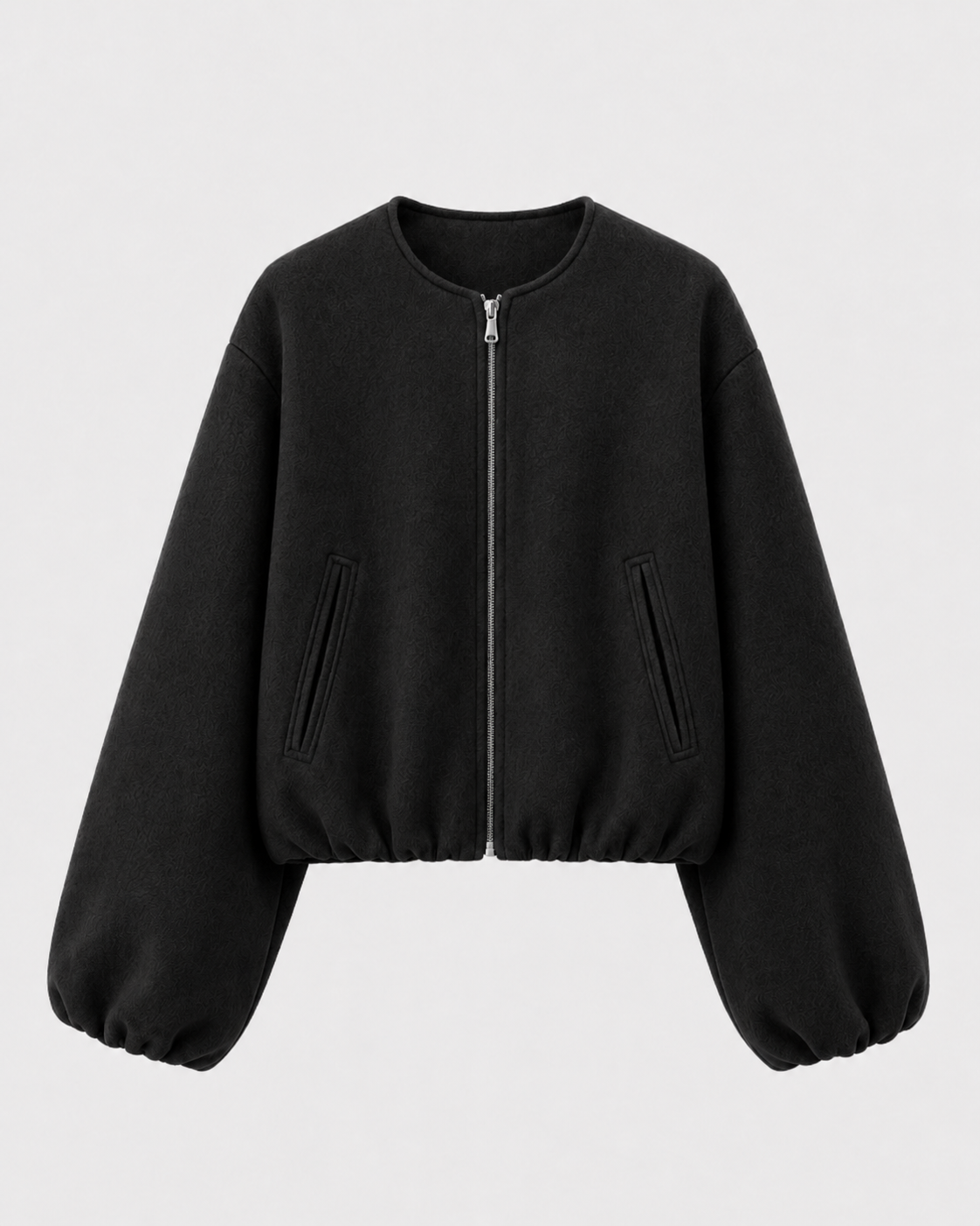 Kacob | Women's Wool-Blend Cropped Bomber Jacket