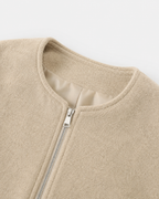 Kacob | Women's Wool-Blend Cropped Bomber Jacket