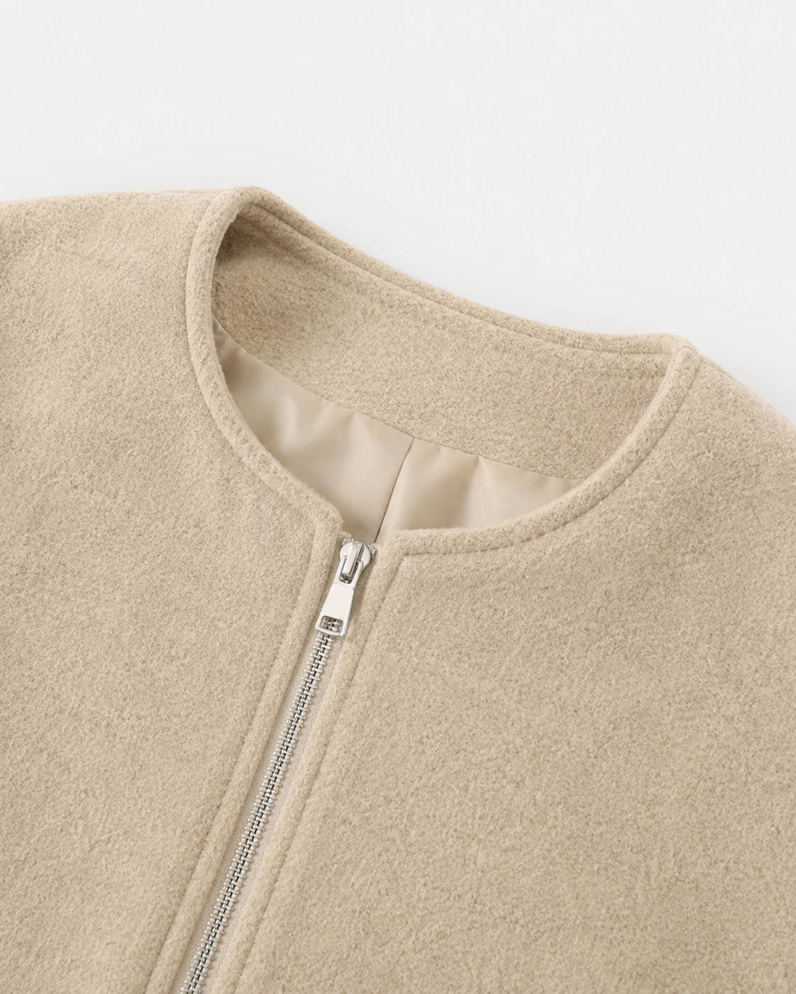 Kacob | Women's Wool-Blend Cropped Bomber Jacket