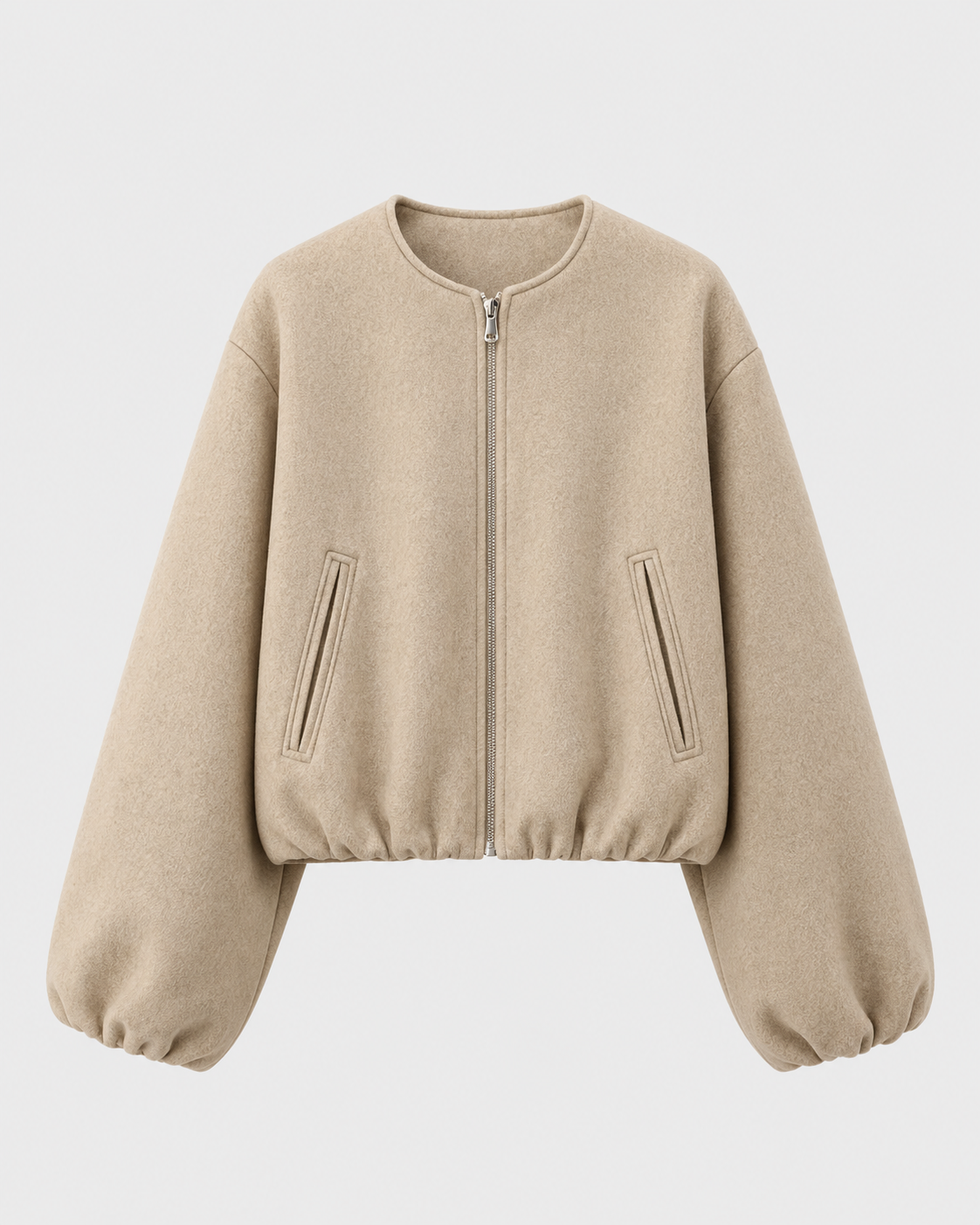 Kacob | Women's Wool-Blend Cropped Bomber Jacket
