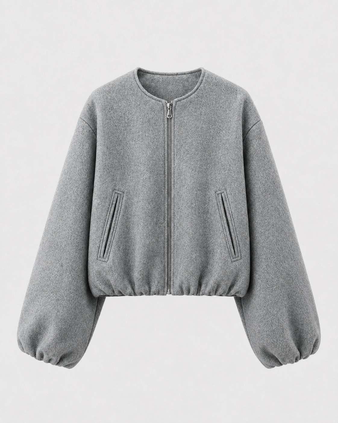 Kacob | Women's Wool-Blend Cropped Bomber Jacket