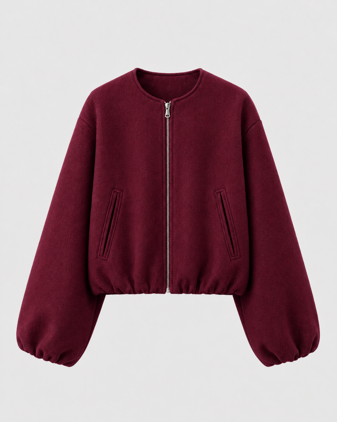 Kacob | Women's Wool-Blend Cropped Bomber Jacket