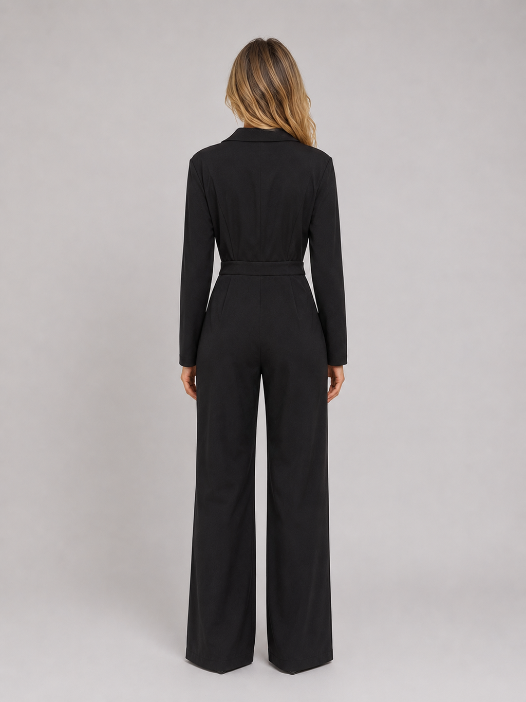 Kacob | Women's Wrap Front Belted Wide Leg Jumpsuit
