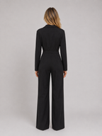 Kacob | Women's Wrap Front Belted Wide Leg Jumpsuit