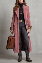 Kacob | Leopard Print Velvet Longline Coat