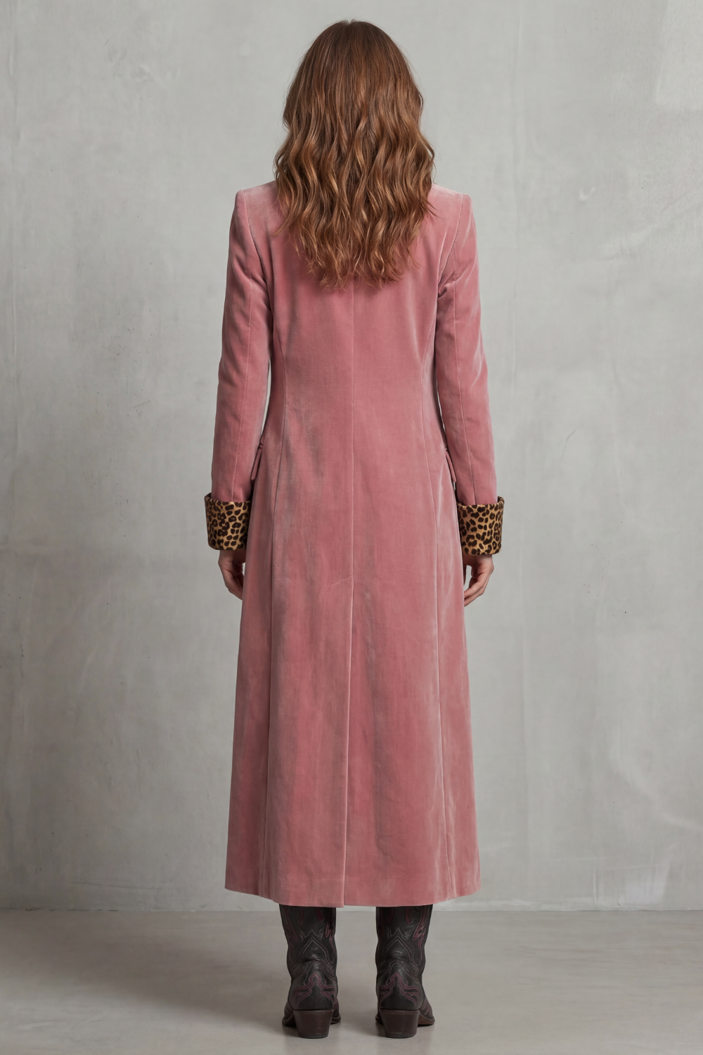 Kacob | Leopard Print Velvet Longline Coat