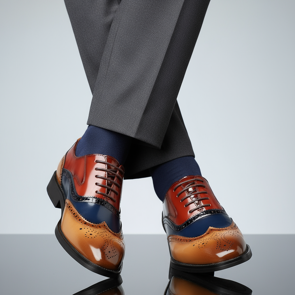 Men’s Dress Shoes – High-Shine Patent Leather, Classic Wingtip Brogue