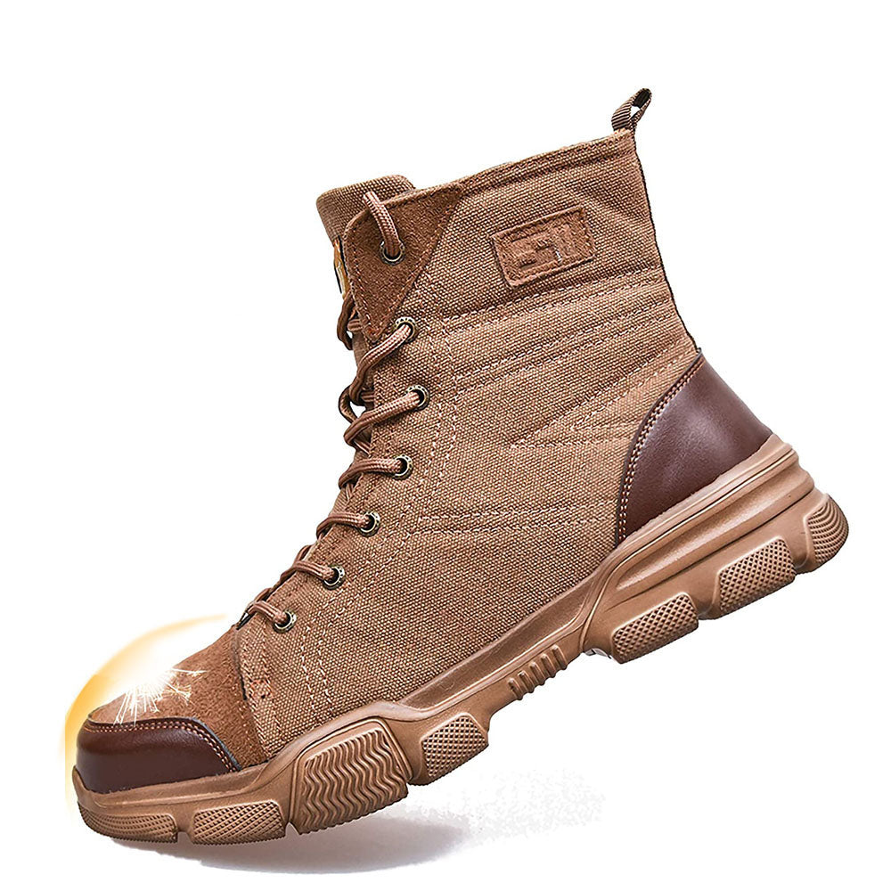 Men's Steel Toe Tactical Safety Boots with Anti-Slip Grip