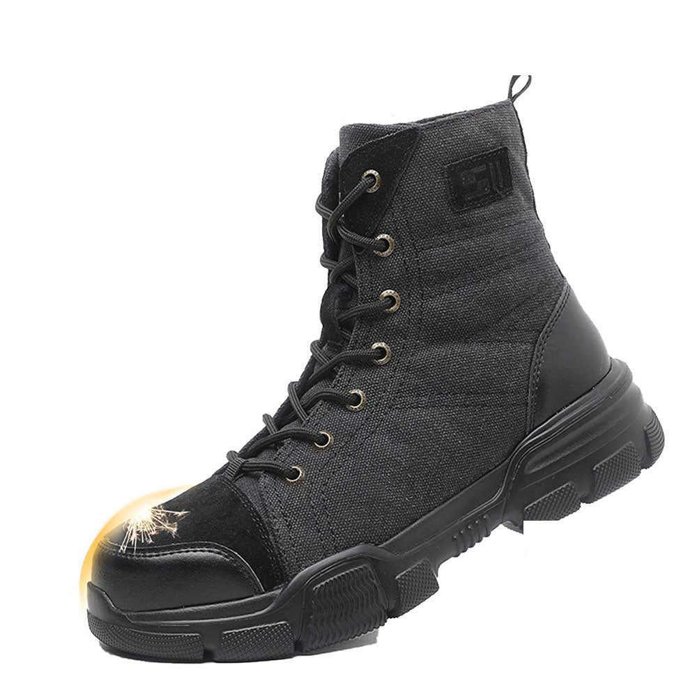 Men's Steel Toe Tactical Safety Boots with Anti-Slip Grip