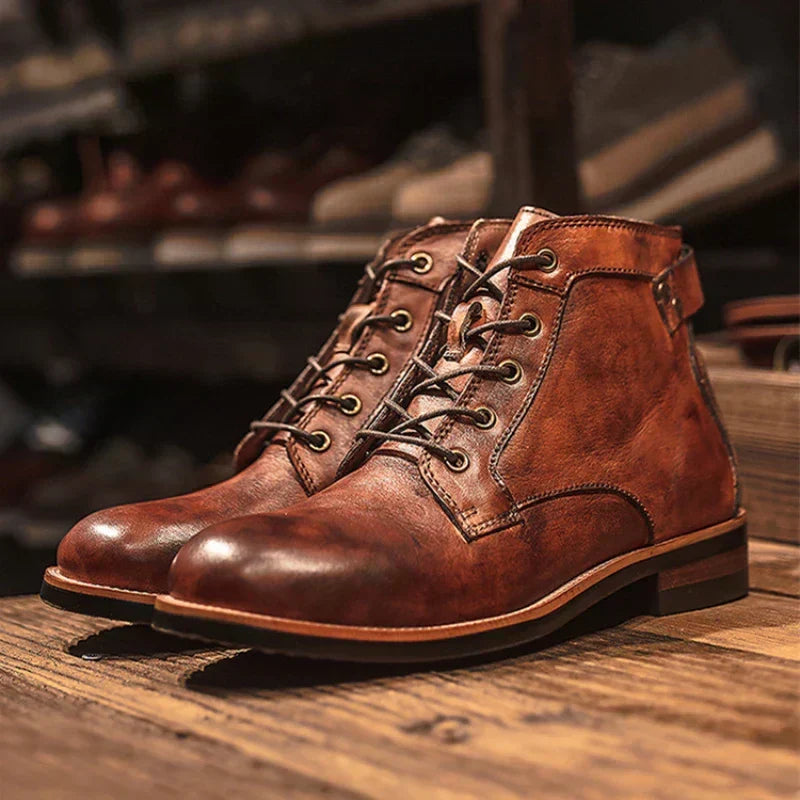 Kacob | Men's Brogue Boots – Lace Up Wingtip Ankle Boots