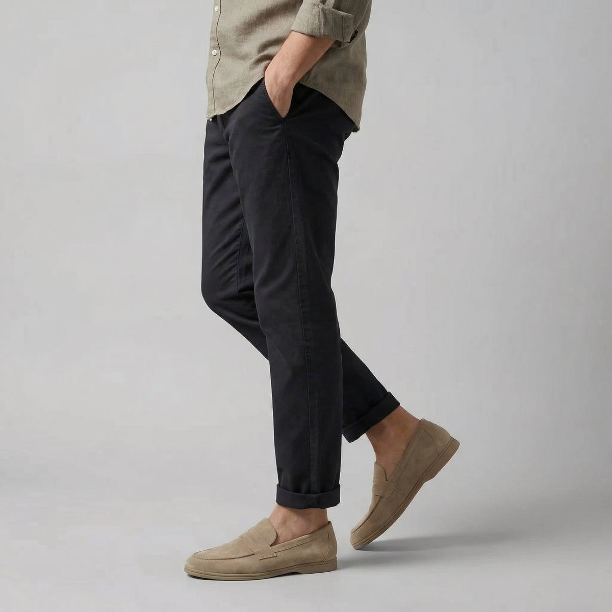 Kacob | Men's Brushed Penny Loafers – Casual Smart Slip On Shoes